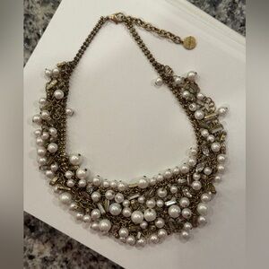 Stella & Dot Elegant Pearl and Gold Necklace